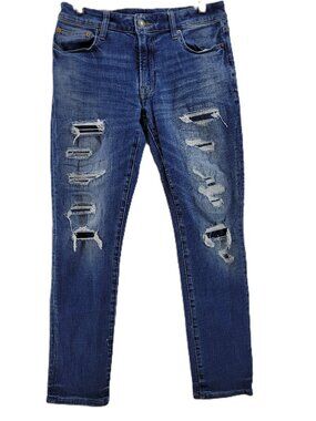 American Eagle Jeans Men's 30x30 Blue Distressed Next Level Flex Slim Stretch
